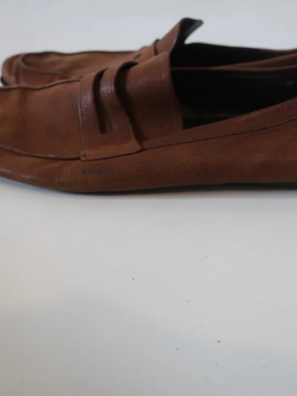 Mens Prada Brown Leather Slip On Loafers 11 - Picture 7 of 11